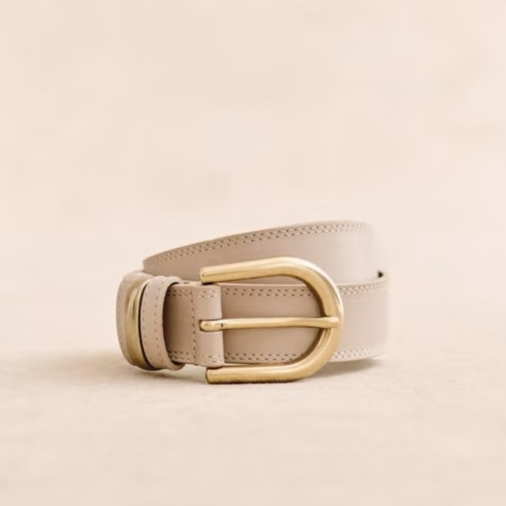 NWOT Sezane Taylor Belt, T95, Mastic/Tan